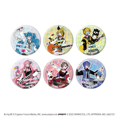 『ピアプロキャラクターズ×サンリオキャラクターズ』ホログラム缶バッジ(57mm)01/コンプリートセット(全6種)(コラボイラスト)